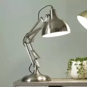 Brushed Chrome Metal Task Table Lamp