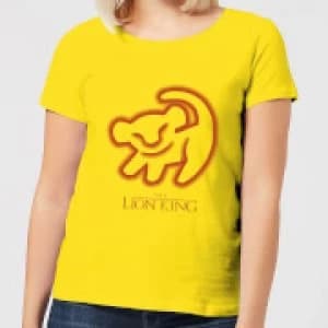Disney Lion King Cave Drawing Womens T-Shirt - Yellow - L - Yellow