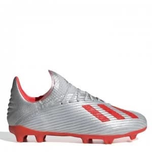 adidas X 19.1 Junior FG Football Boots - Silver/Red