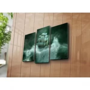 3PATK-43 Multicolor Decorative Canvas Painting (3 Pieces)