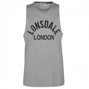 Lonsdale Muscle Vest Mens - Grey Marl