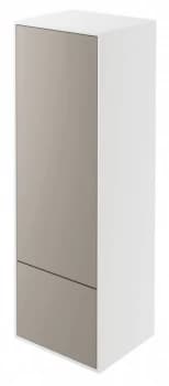 Wickes Eli White Matt and Stone Grey Wall Hung Tall Tower Unit - 400 mm