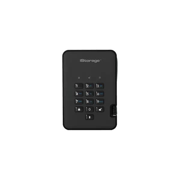 iStorage diskAshur2 1TB Mobile External Hard Drive in Black - USB3.0