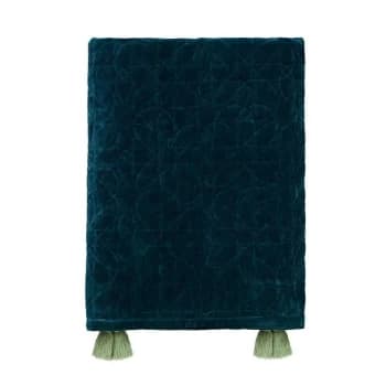 Honeysuckle & Tulip Quilted Throw - Blue