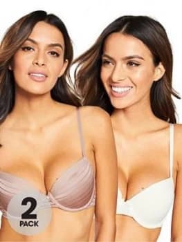 DORINA Louise 2 Pack T-Shirt Bra - Blush and White, Blush, Size 32, Women