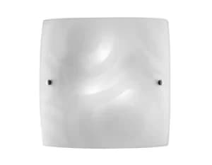 MIRO 3 Light Patterned Glass Flush Ceiling Light White 40x40cm