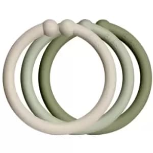 BIBS Loops hanging rings Vanilla / Sage / Olive 12 pc