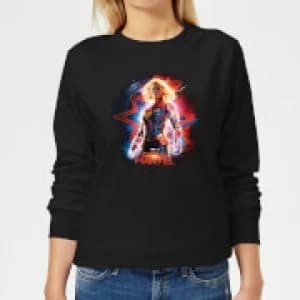Captain Marvel Poster Womens Sweatshirt - Black