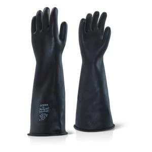 Ansell Industrial Latex Heavy Weight 17" Gauntlet Size 09 Black Ref