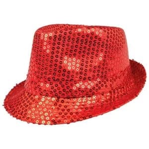 Sequin Hat Adults One Size (Red)