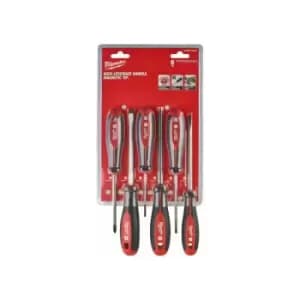 Milwaukee - Magnetic Screwdriver Set -6 Pieces pz sl Tri-Lobe Anti Roll 4932471806