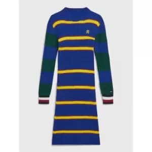 Tommy Hilfiger Multi Stripe Varsity Dress L/S - Blue