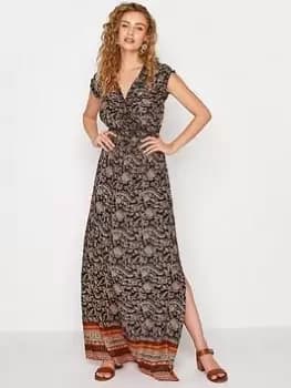 Long Tall Sally Border Print Maxi Dress, Navy, Size 10, Women