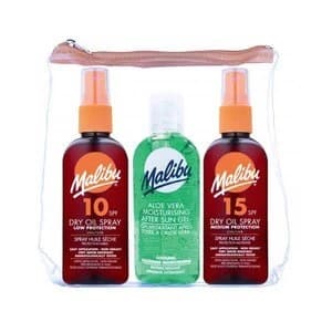 Malibu Travel Bag SPF10 SPF15 and Aloe Vera 100ml