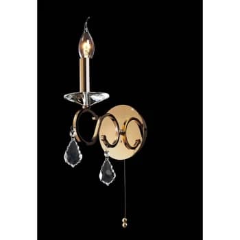 Torino wall light with switch 1 light bulb gold / crystal