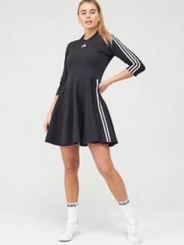 Adidas 3 Stripe Skater Dress - Black