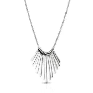 Aiyana Neith Silver Graduated Bar Fan Necklace