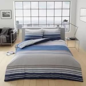Moxie Stripe Duvet Cover Bedding Set - Blue - King - TJ Hughes
