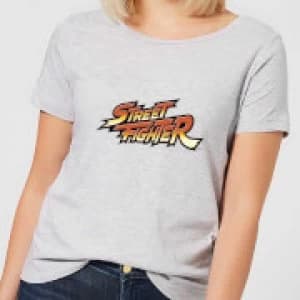 Street Fighter Logo Womens T-Shirt - Grey - 3XL