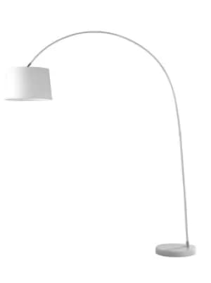 DREAM Arc Floor Lamp White, Fabric Lampshade, Marble Base 152x205x35cm