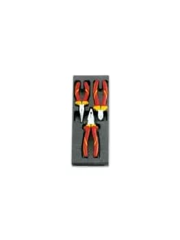 Beta Tools T135 3pc VDE 1000V Insulated Plier Set in Hard Tray for Roller Cabs