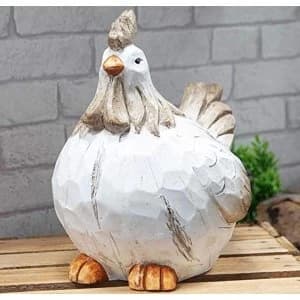 Country Living Carved Wood Effect Garden Ornament - Chicken
