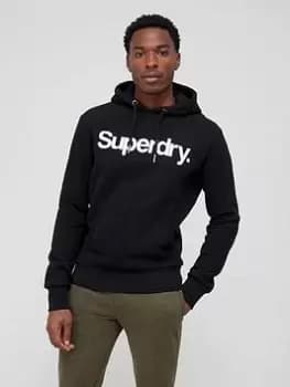 Superdry Core Logo Overhead Hoodie - Black, Size L, Men