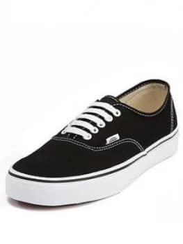 Vans Authentic Plimsolls - Black/White, Size 12, Men