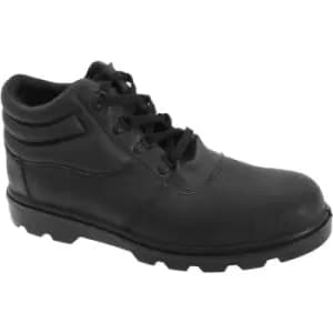 Grafters Mens Grain Leather Treaded Safety Toe Cap Boots (13 UK) (Black) - Black