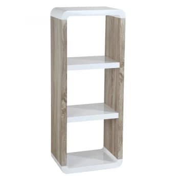 Charles Bentley Walnut Gloss Bookcase- White