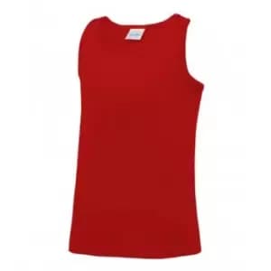 AWDis Childrens/Kids Just Cool Sleeveless Vest Top (3-4 Years) (Fire Red)