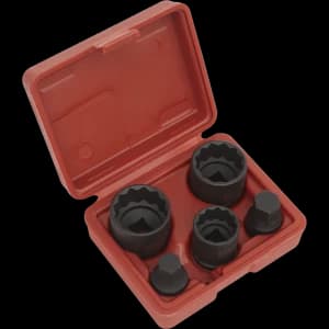 Sealey 5 Piece 1/2" Drive Impact Hub Nut Socket and Bit Set for VAG Vehicles 1/2"