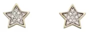 Elements Gold GE2310 9k Yellow Gold Diamond Star Stud Jewellery
