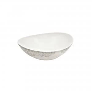 Denby Monsoon Filigree Silver Large Serving Bowl