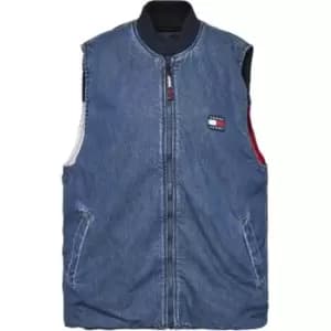 Tommy Jeans Reversible Oversized Denim Vest Womens - Blue