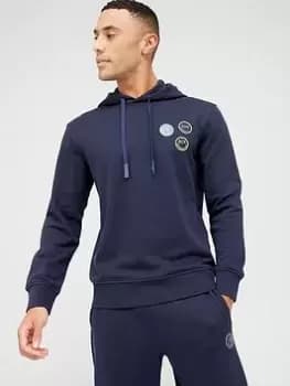 Armani Exchange X Smiley Face Overhead Hoodie - Navy, Size S, Men