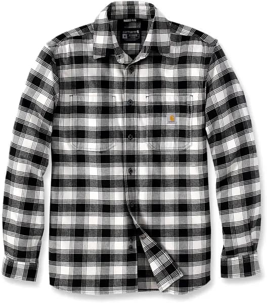 Carhartt Rugged Flex Flannel Plaid Shirt, black-beige, Size 2XL