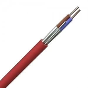 Zexum Red 1.5mm 16A 2 Core and Earth Brown Blue Enhanced Fire Resistant LSF BASEC Approved Power Cable - 1 Meter