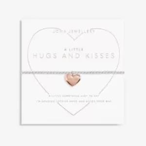 Hugs And Kisses Silver Rose Gold 17.5cm Stretch Bracelet 6083
