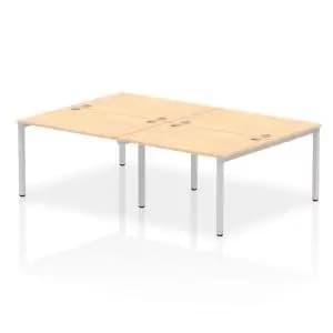 Impulse Bench B2B 4 Person 1200 Silver Frame Office Bench Desk Maple