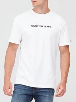 Tommy Jeans Tjm Straight Logo T-Shirt - White