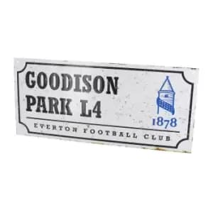 Everton FC Goodison Park Retro Street Sign (One Size) (Silver/Black)