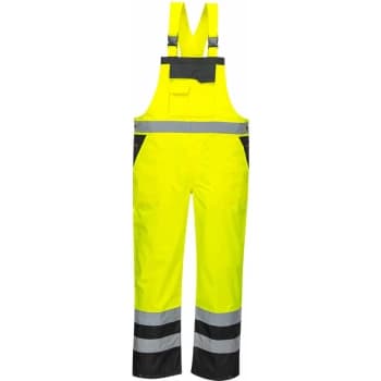 S488 - Yellow/Black Hi-Vis Contrast Bib & Brace - Unlined sz L Coverall - Portwest
