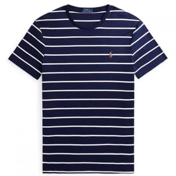 Polo Ralph Lauren Pima Stripe Slim Fit T-Shirt - French Navy/Wht