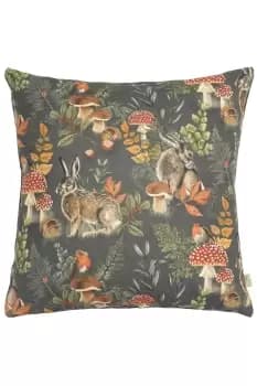 Forest Hare Repeat Hand-Painted Printed Cushion