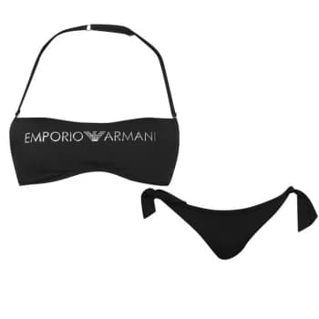 Emporio Armani Logo Bikini - Black
