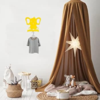 Elephant 2 - Yellow Yellow Metal Wall Hook