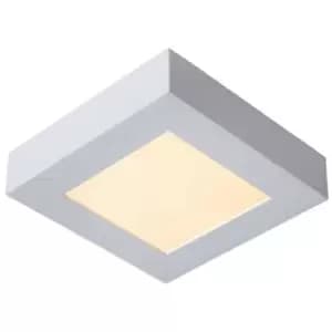 Lucide BRICE-LED - Flush Ceiling Light Bathroom - LED Dim. - 1x15W 3000K - IP44 - White
