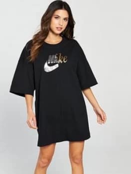 Nike Sportswear Metallic Dress Black Size S Women