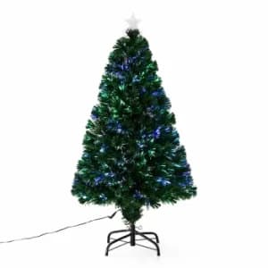 Green Pre Lit Fibre Optic Artificial Christmas Tree 120cm
